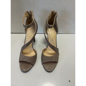 Jessica Simpson Gold shimmer Mesh Heels